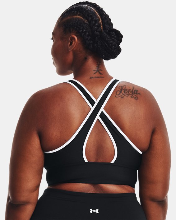 Women's Armour® Mid Crossback Long Line Sports Bra, Black, pdpMainDesktop image number 5